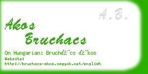 akos bruchacs business card
